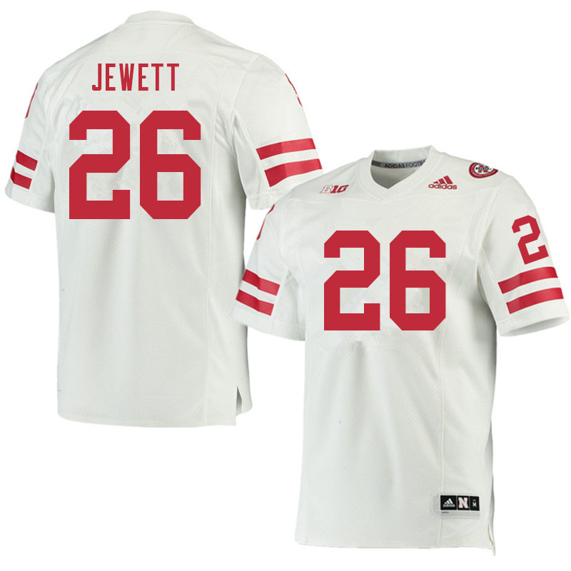 Men #26 Cooper Jewett Nebraska Cornhuskers College Football Jerseys Sale-White